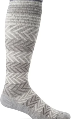 Chevron Knee-High Women - Grey Moderate Compression (15-20mmHg)