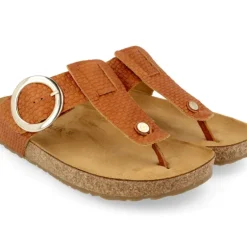 Corinna Round Buckle - Brown Leather