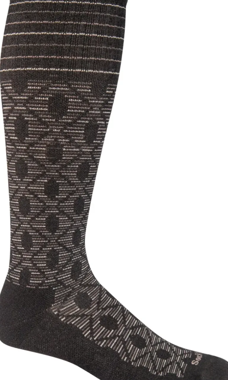 Etched Knee-High Women - Black Moderate Compression (15-20mmHg)