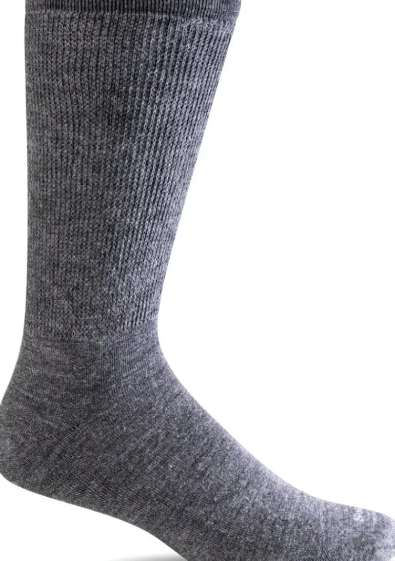 Extra Easy Crew Men - Charcoal Relaxed Fit (Diabetic)