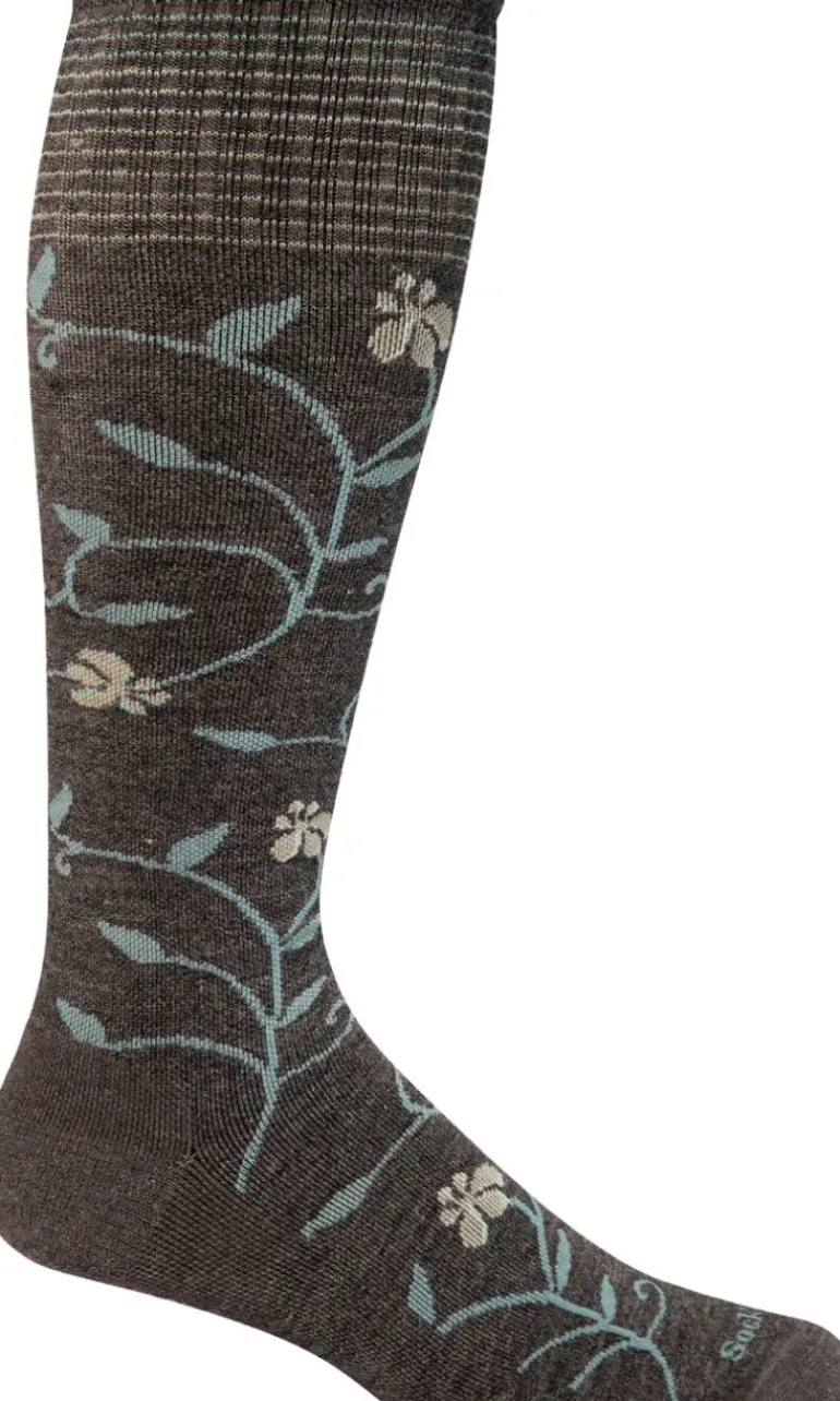 Field Flower Knee-High - Charcoal Moderate Compression (15-20mmHg)