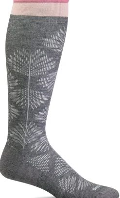 Full Floral Knee-High Women - Charcoal Moderate Compression (15-20mmHg)