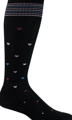 Full Heart Knee-High Women - Black Moderate Compression (15-20mmHg)