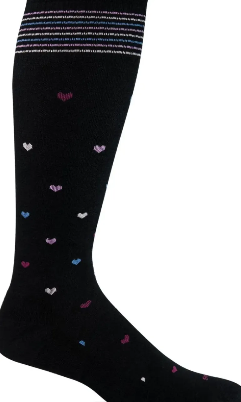 Full Heart Knee-High Women - Black Moderate Compression (15-20mmHg)