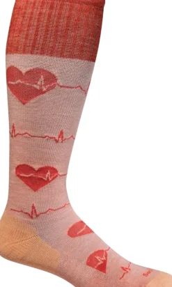 Heart Beat Knee-High Women - Peach Moderate Compression (15-20mmHg)