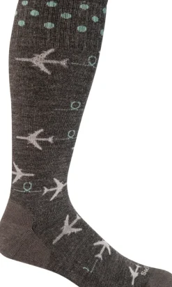 In Flight Fun Knee-High Women - Charcoal Moderate Compression (15-20mmHg)