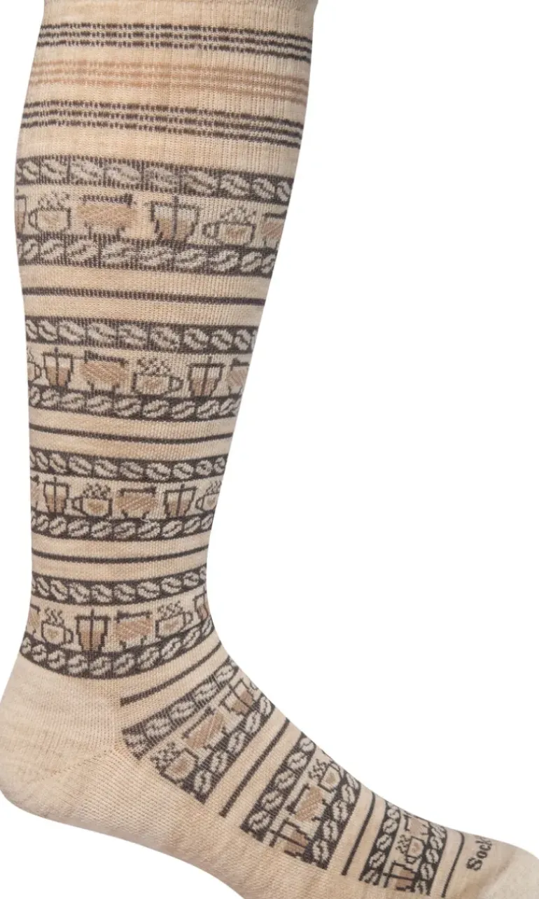 Latte Fairisle Knee-High Women - Barley Moderate Compression (15-20mmHg)