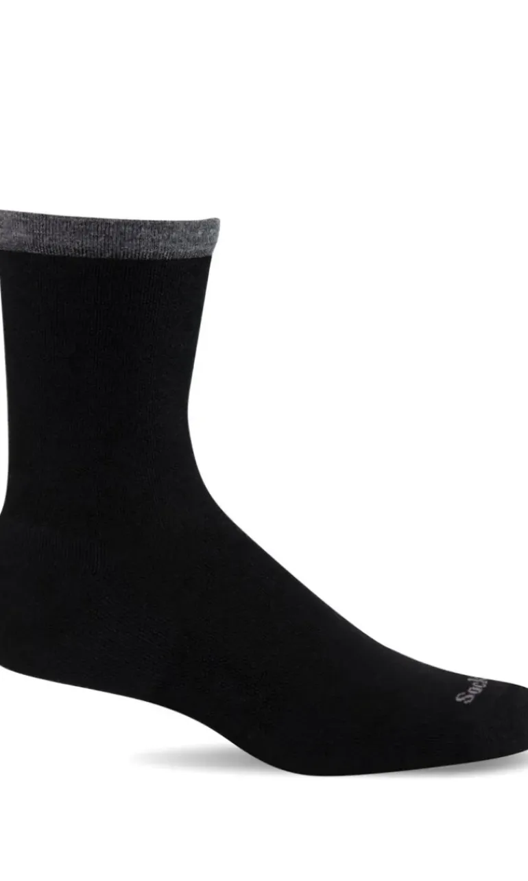 Plantar Cush Basic Crew Women - Black Plantar Relief