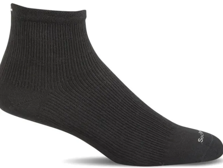Plantar Ease Quarter Women - Black Solid Plantar Relief