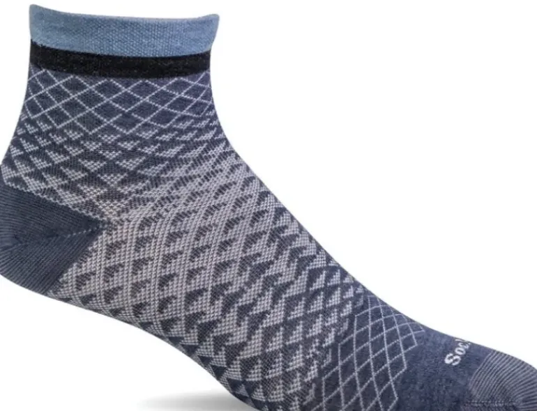 Plantar Ease Quarter Women - Denim Solid Plantar Relief