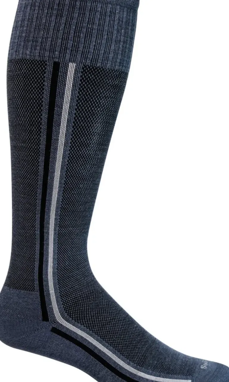 Retro Race Men Knee-High - Denim Moderate Compression (15-20mmHg)