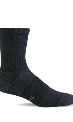 Walk About Crew for Men - Black Moderate Compression (15-20mmHg)